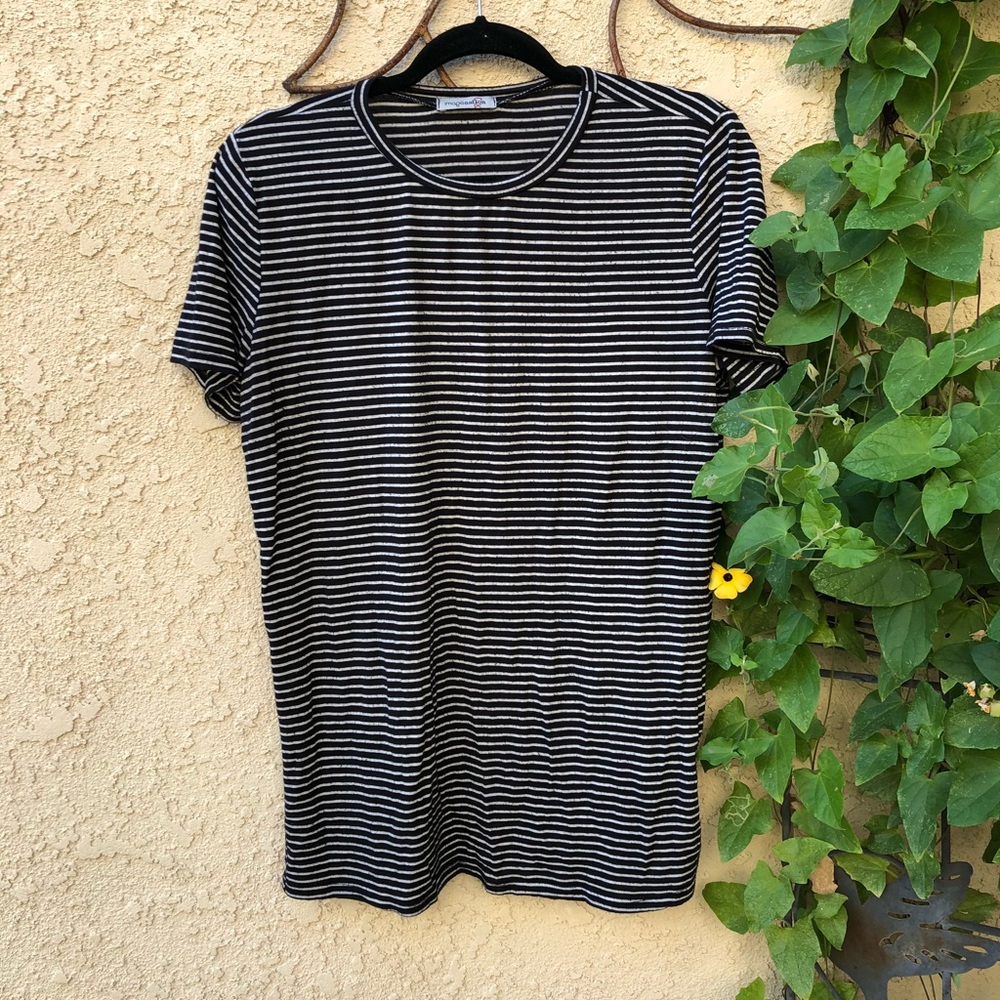 Black and white horizontal striped shirt